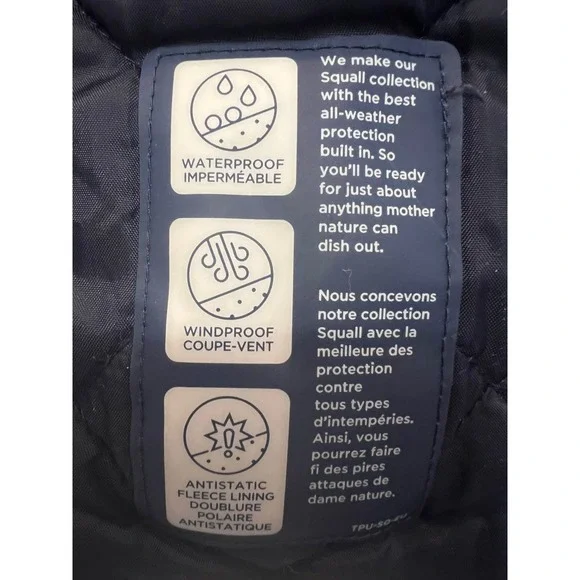 Lands End Girls Squall Waterproof Parka Purple Lined Jacket XL 14-16 524565